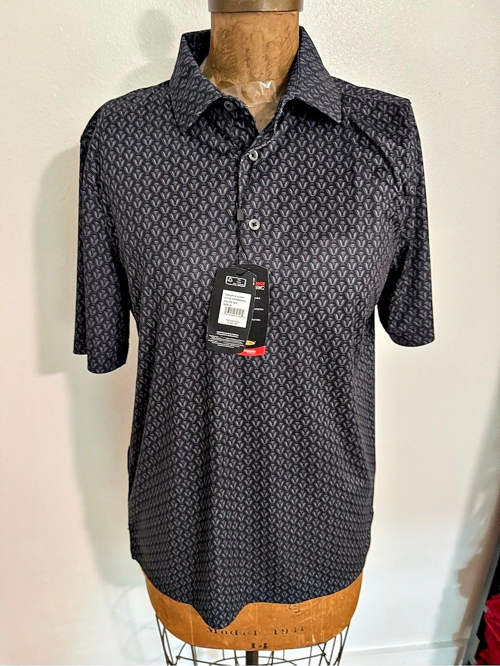 NWT Greg Norman Play Dry Men'Small Polo Black Small